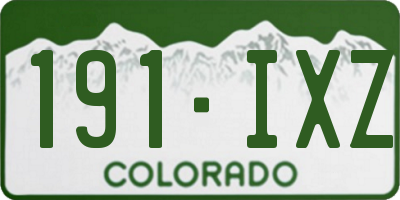 CO license plate 191IXZ