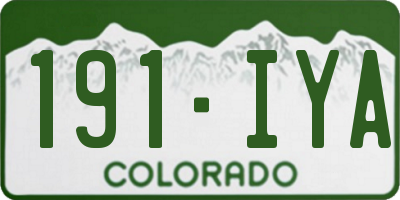 CO license plate 191IYA