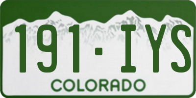 CO license plate 191IYS