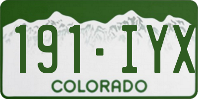 CO license plate 191IYX