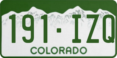 CO license plate 191IZQ
