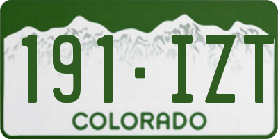 CO license plate 191IZT