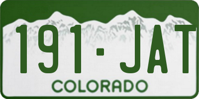 CO license plate 191JAT