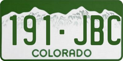 CO license plate 191JBC