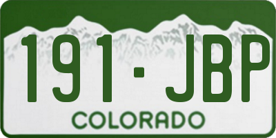 CO license plate 191JBP