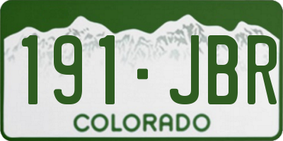 CO license plate 191JBR