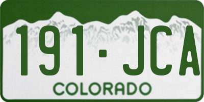 CO license plate 191JCA
