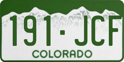 CO license plate 191JCF
