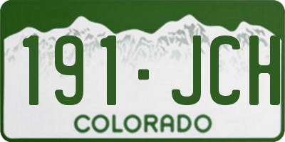 CO license plate 191JCH