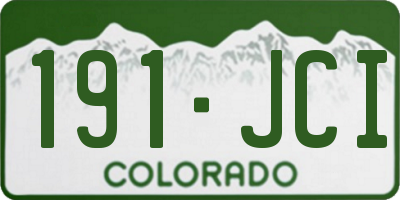 CO license plate 191JCI