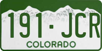 CO license plate 191JCR