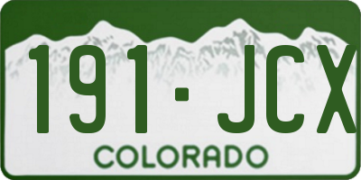 CO license plate 191JCX