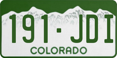 CO license plate 191JDI