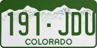 CO license plate 191JDU