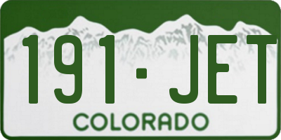 CO license plate 191JET