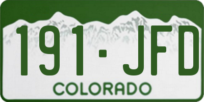 CO license plate 191JFD