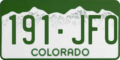 CO license plate 191JFO
