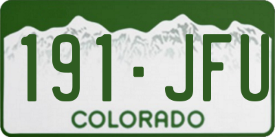 CO license plate 191JFU
