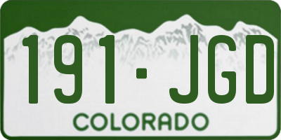 CO license plate 191JGD