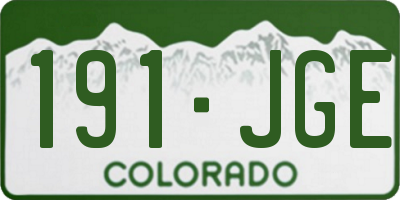 CO license plate 191JGE