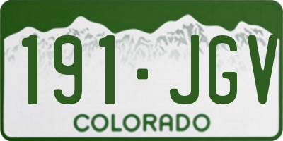 CO license plate 191JGV