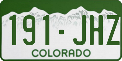 CO license plate 191JHZ