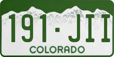 CO license plate 191JII