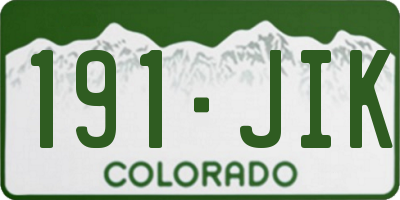 CO license plate 191JIK