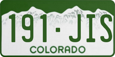 CO license plate 191JIS