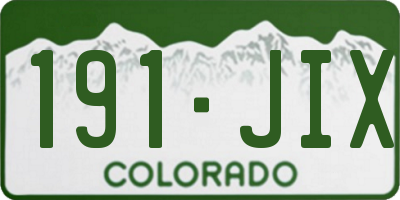 CO license plate 191JIX