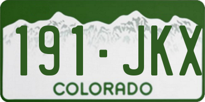 CO license plate 191JKX
