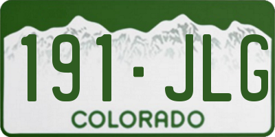 CO license plate 191JLG