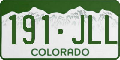 CO license plate 191JLL
