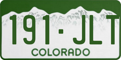 CO license plate 191JLT