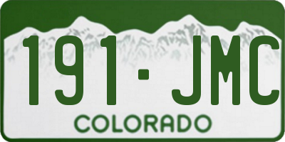 CO license plate 191JMC
