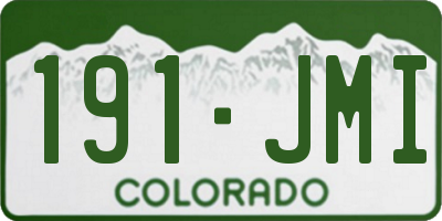 CO license plate 191JMI