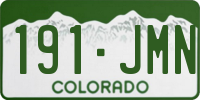 CO license plate 191JMN
