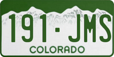 CO license plate 191JMS