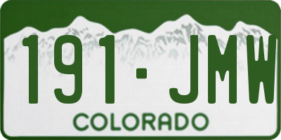 CO license plate 191JMW