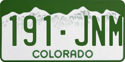 CO license plate 191JNM