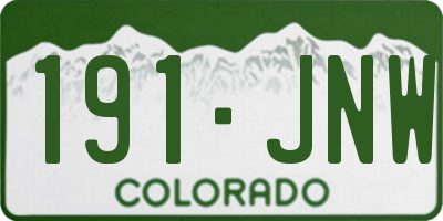CO license plate 191JNW