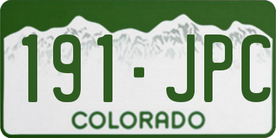 CO license plate 191JPC