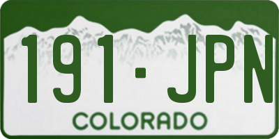 CO license plate 191JPN