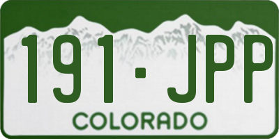 CO license plate 191JPP