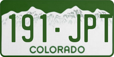 CO license plate 191JPT