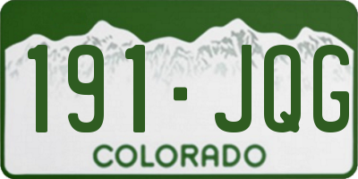 CO license plate 191JQG
