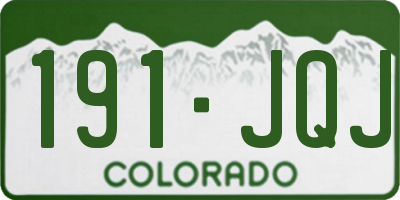 CO license plate 191JQJ