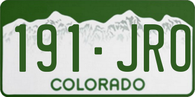 CO license plate 191JRO