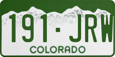 CO license plate 191JRW