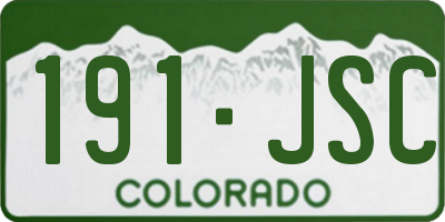 CO license plate 191JSC
